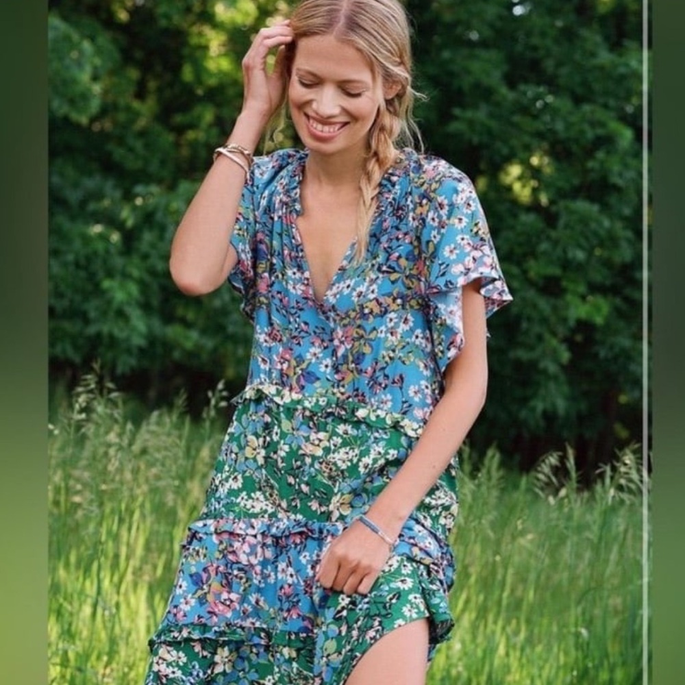 Anthropologie Robin Tiered Mini Dress Medium
